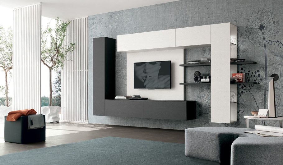 Необычные стенки в гостиную