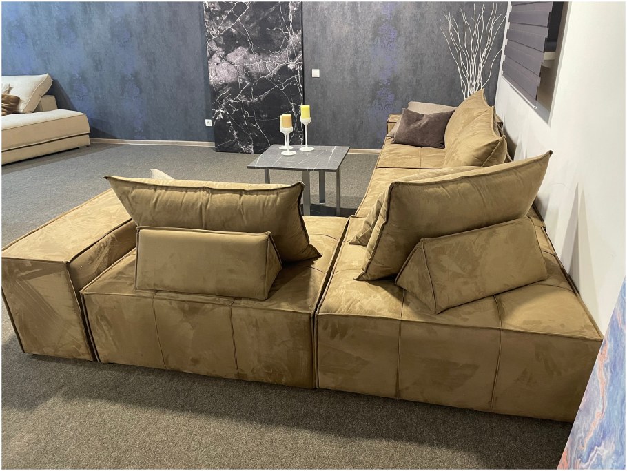 Ваниль велюр прямой диван