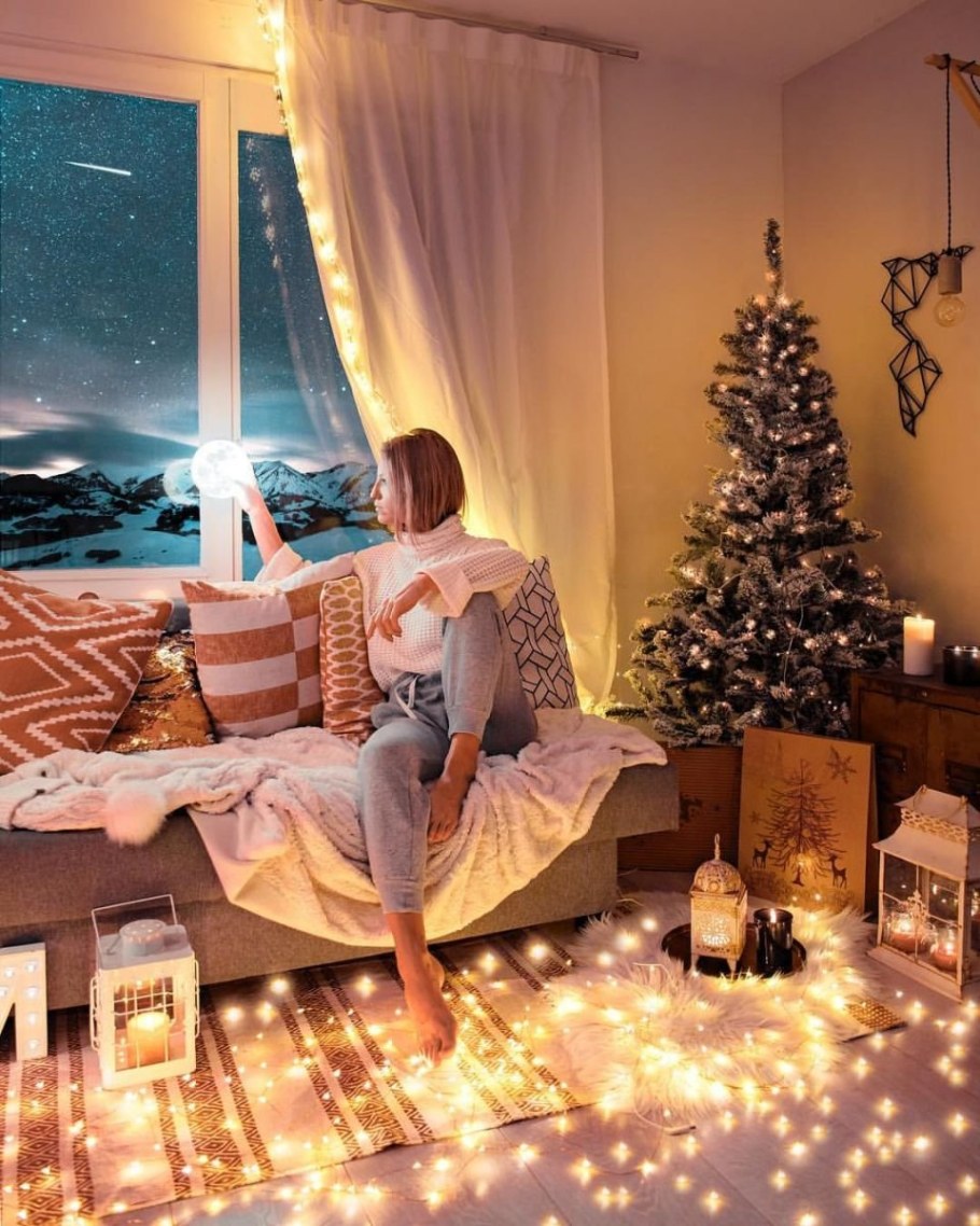 Фотосессия с камином новый год