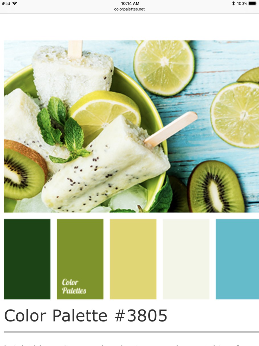 Бело зеленая палитра