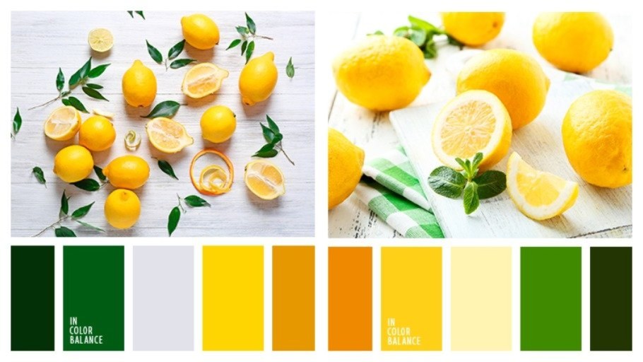 Сочетание цветов желтый зеленый