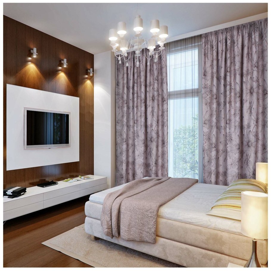 Портьеры WITERRA ромашки на ленте 135х260 см 2шт.