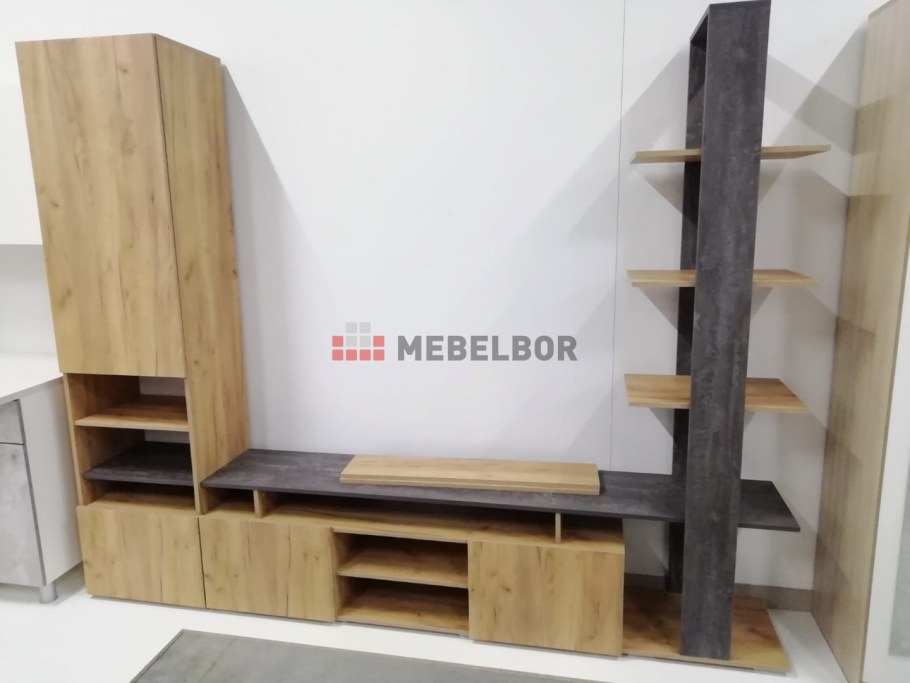 Гостиная МГС 2 исполнение 1 (дуб золотой/камень темный)