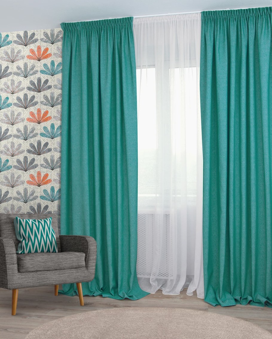 Шторы блэкаут Амалия бирюза