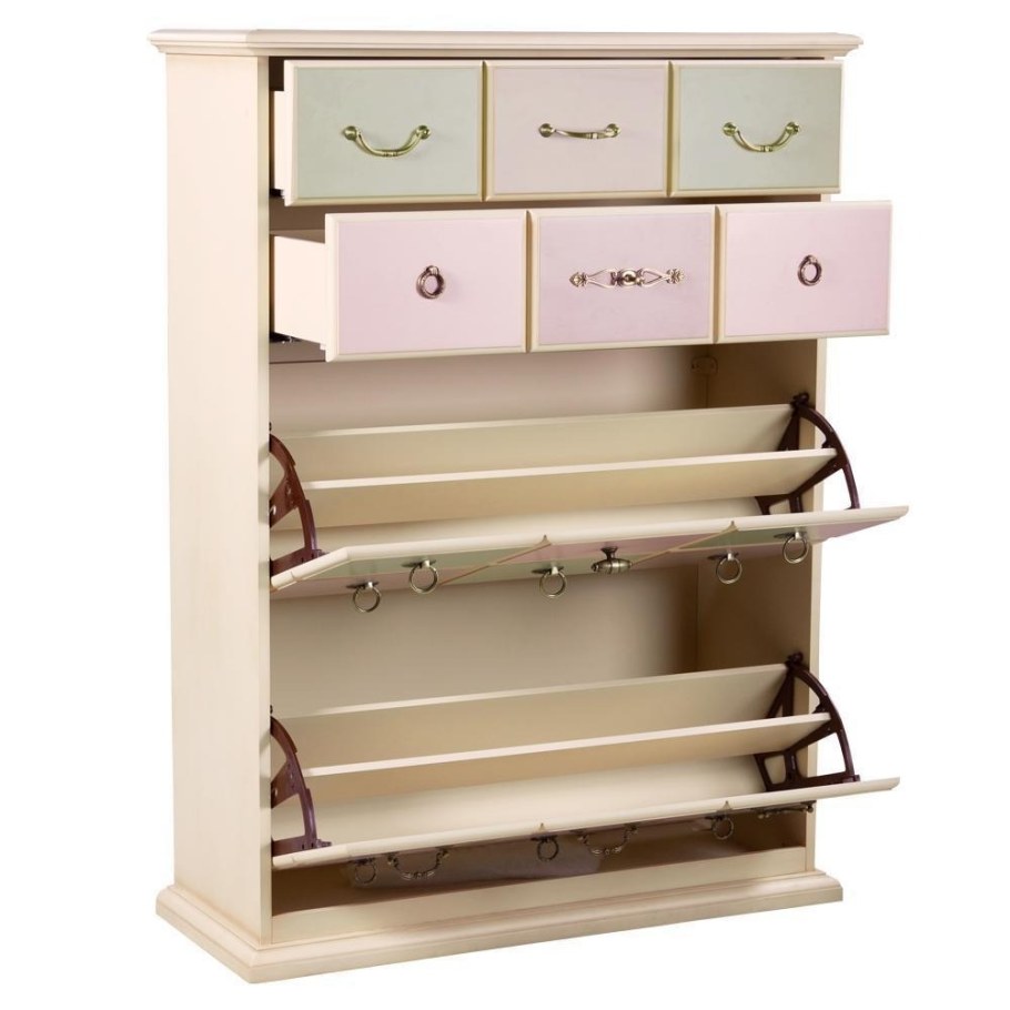 Тумба для обуви Пандора 4 айвори акварель