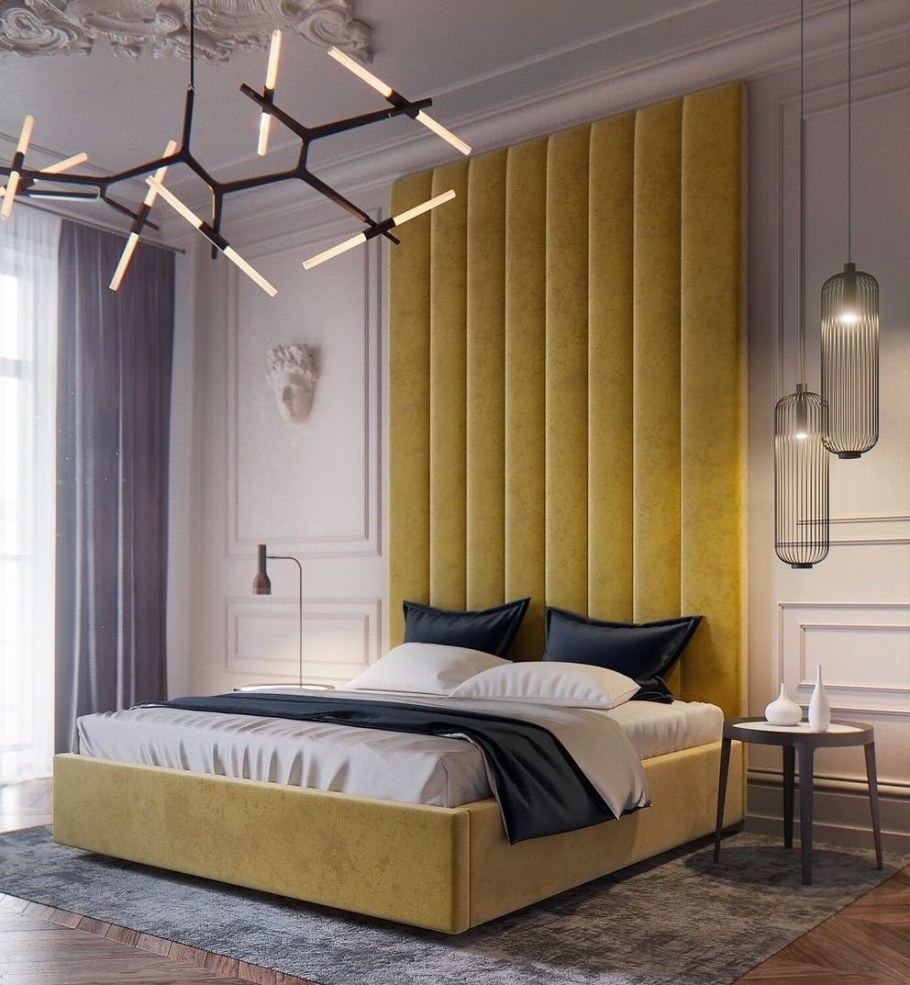 Мягкие панели на стену в спальню