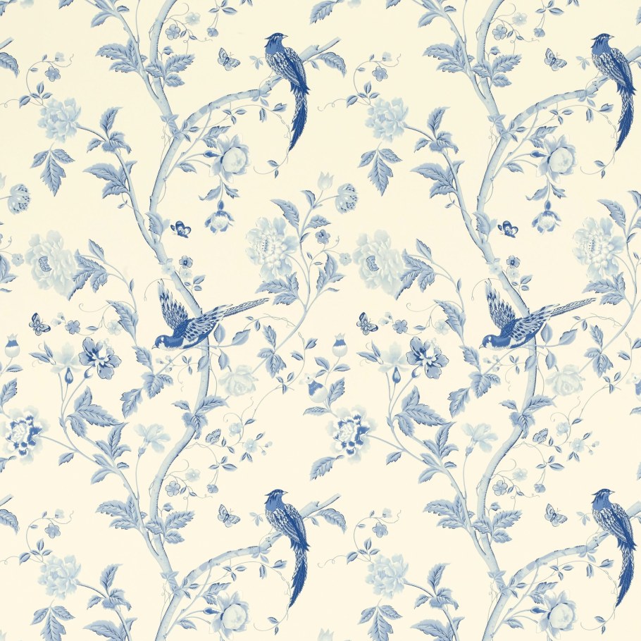 Обои с голубыми цветами для стен