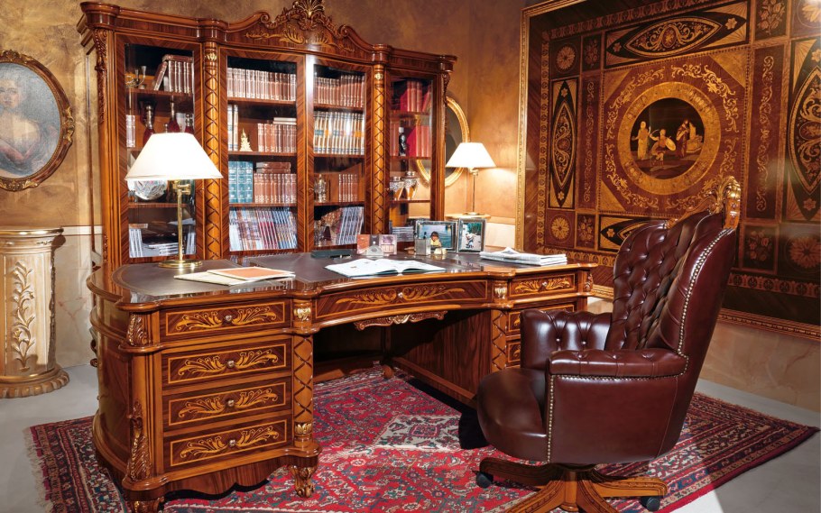 Элитная итальянская спальня красное дерево