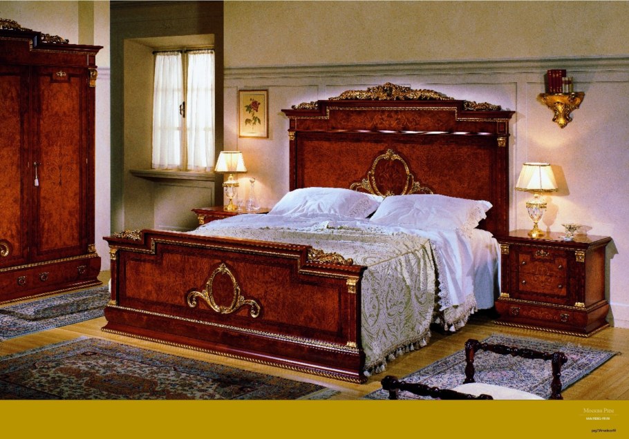 Буфет Ампир красное дерево, со шторками