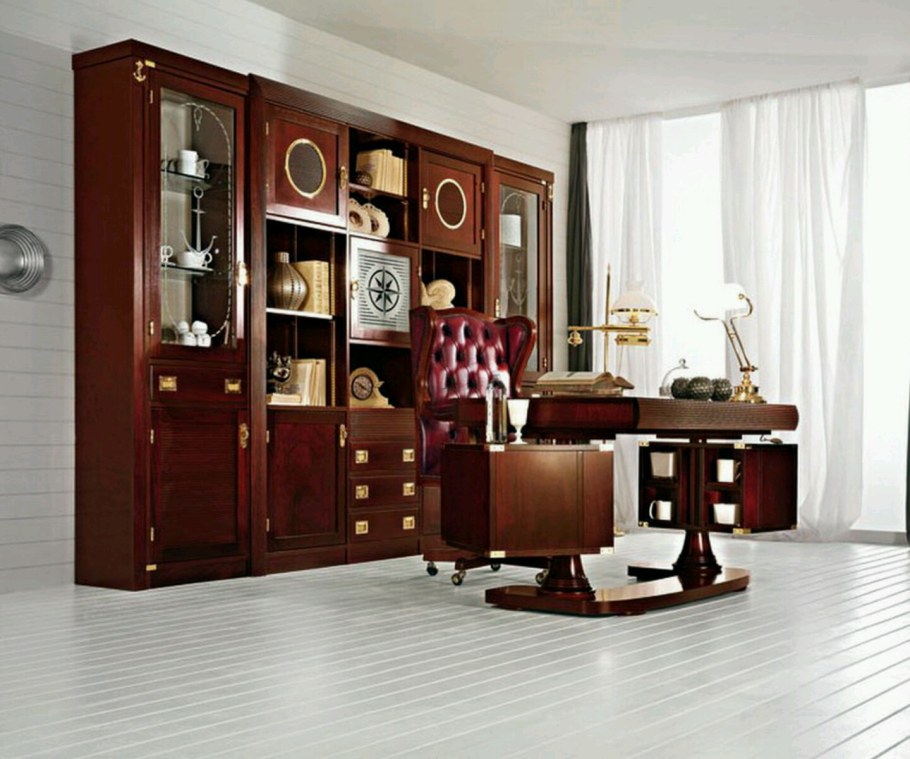 Отделка кабинета деревом