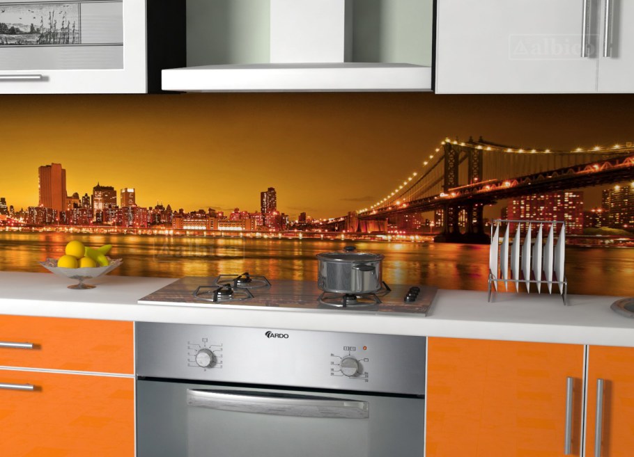 Черно белая матовая кухня