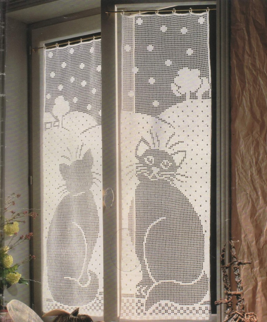 Вязаные шторы