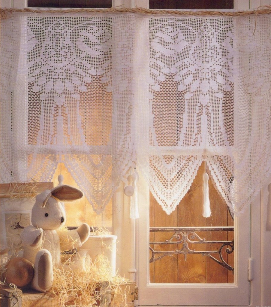 Вязаные шторы