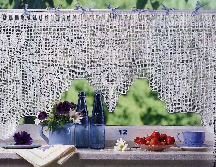 Вязаные шторы на окна