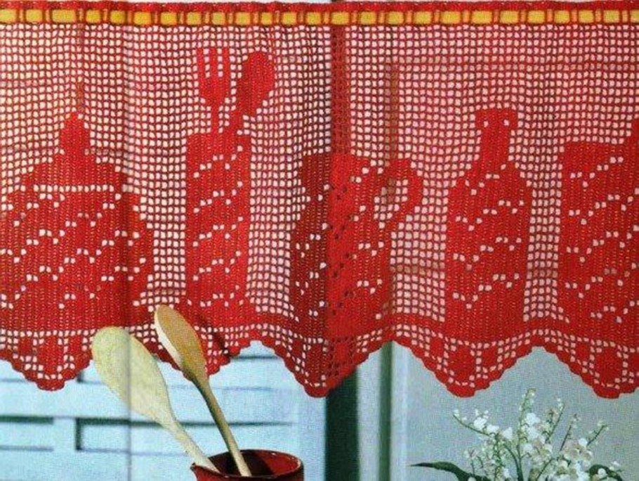 Вязаные шторы