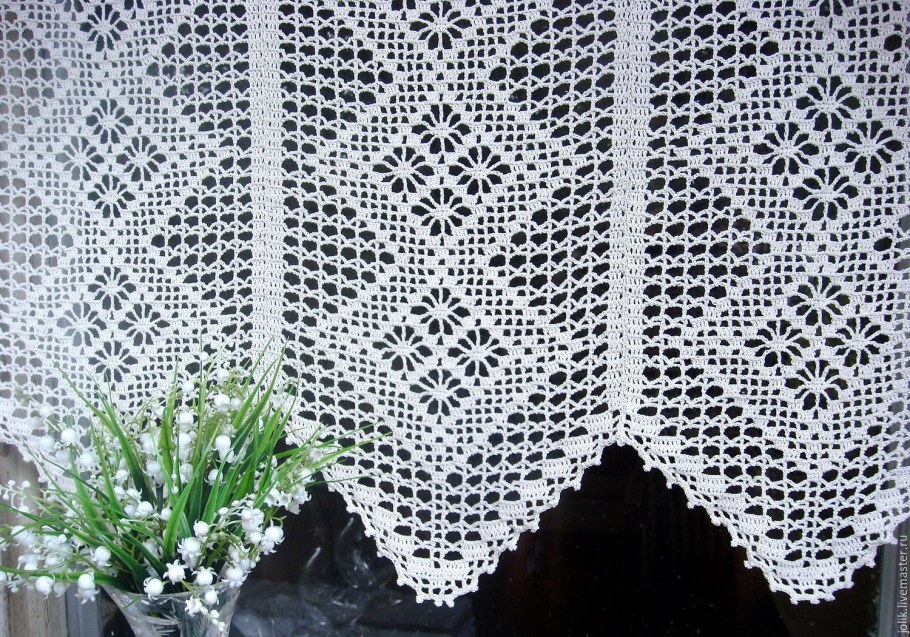 Вязаные шторы крючком