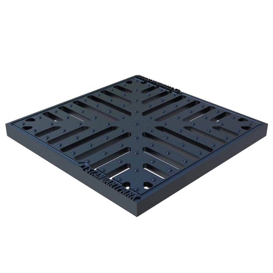 Решетка водоприемная Basic РВ-28.28 Снежинка чугунная ВЧ кл.с 3334