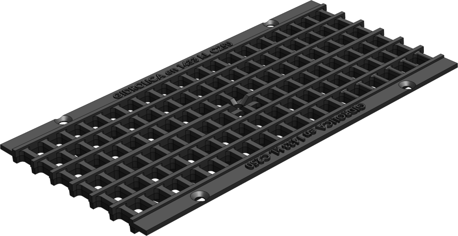 Решетка водоприемная Gidrolica Standart РВ -20.24.50 - щелевая чугунная ВЧ, кл. С250