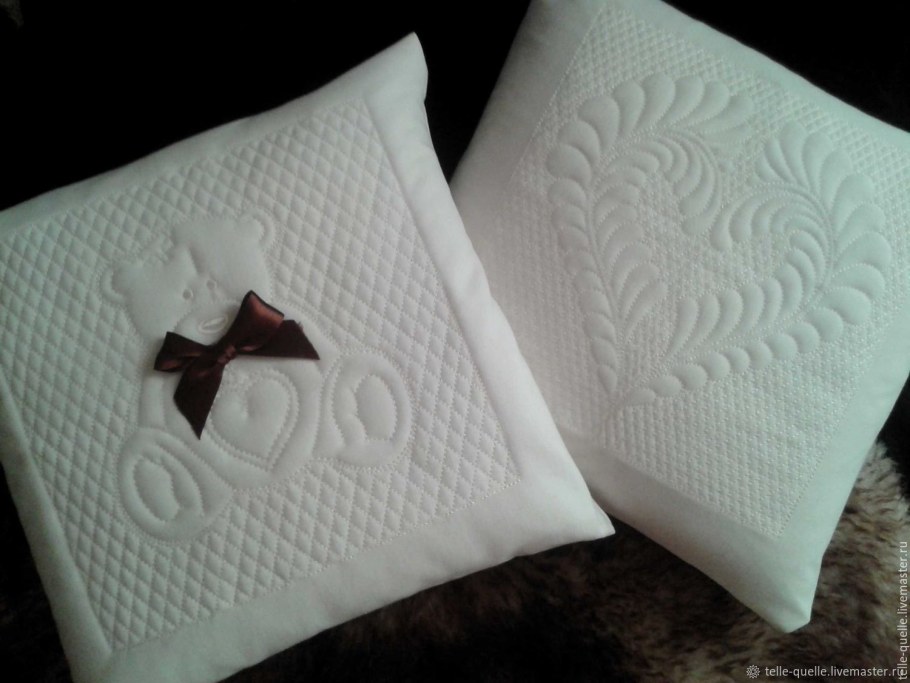 Машинная вышивка трапунто