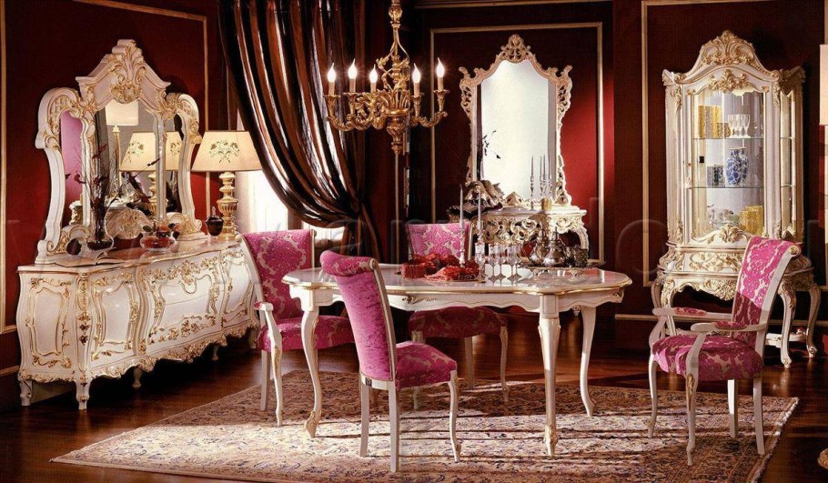 Немецкая и итальянская мебель рококо в ресторане