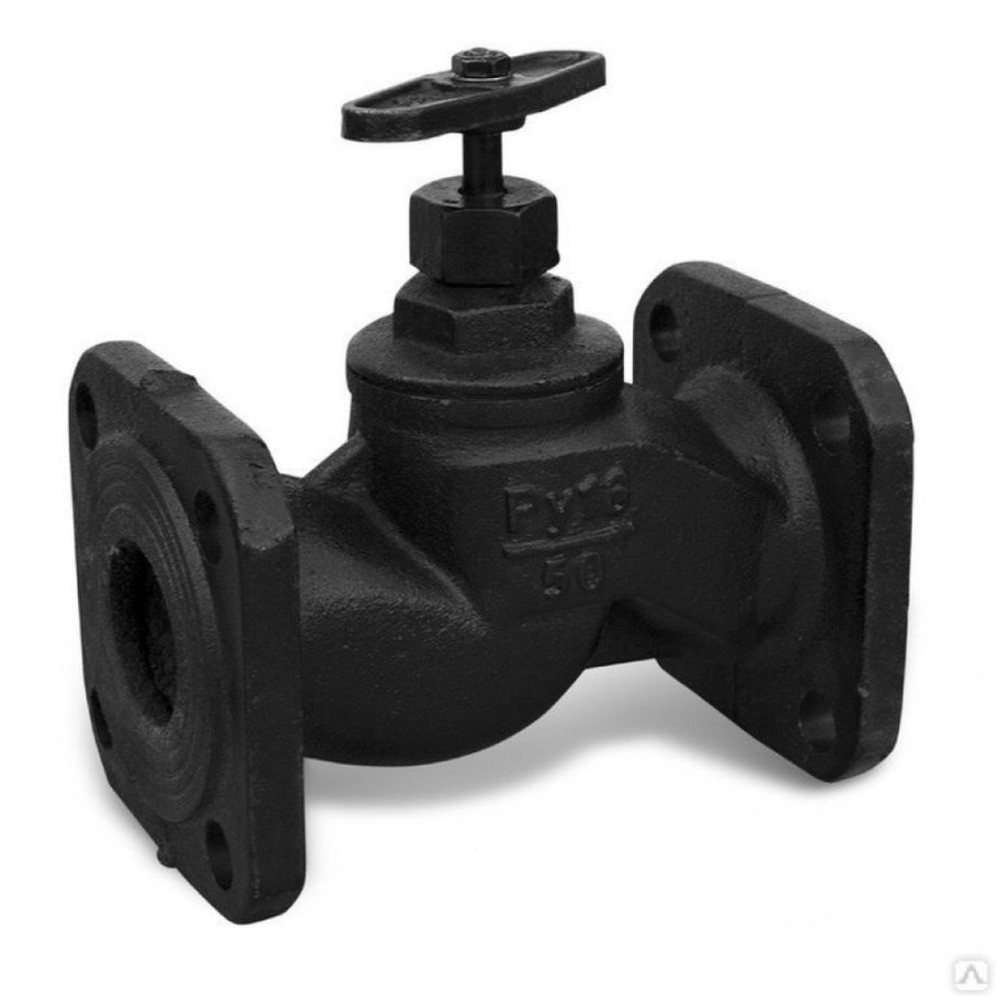 Клапан запорный чугунный 15кч19п ду25 ру16