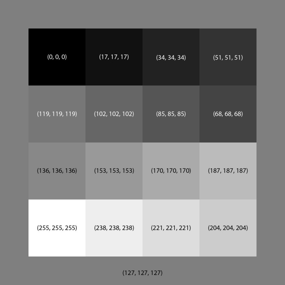 Серый цвет Смик палитра