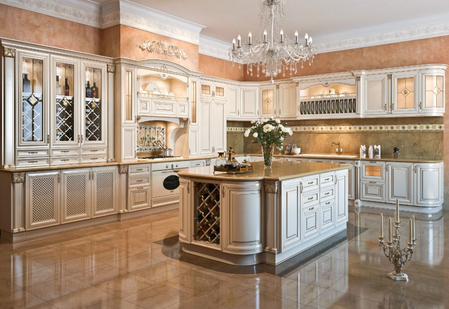 Кухня белая Нео классика 10м