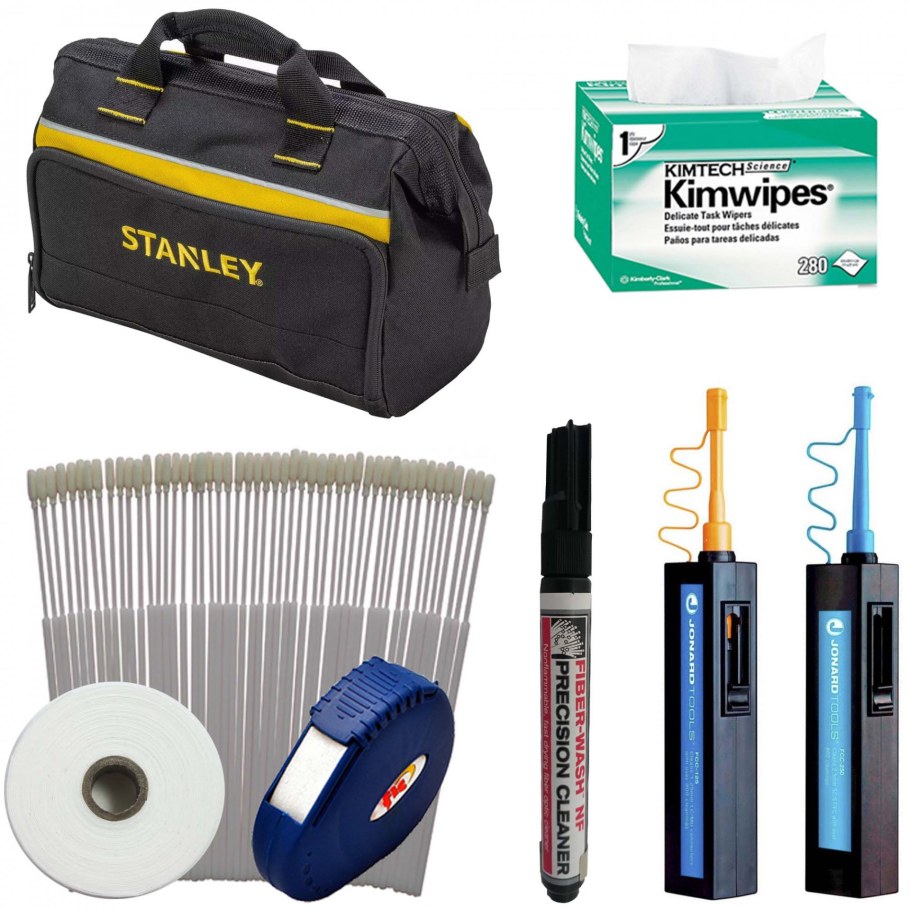 Набор для очистки оптических соединителей FC, SC, St, LC C микроскопом 400х