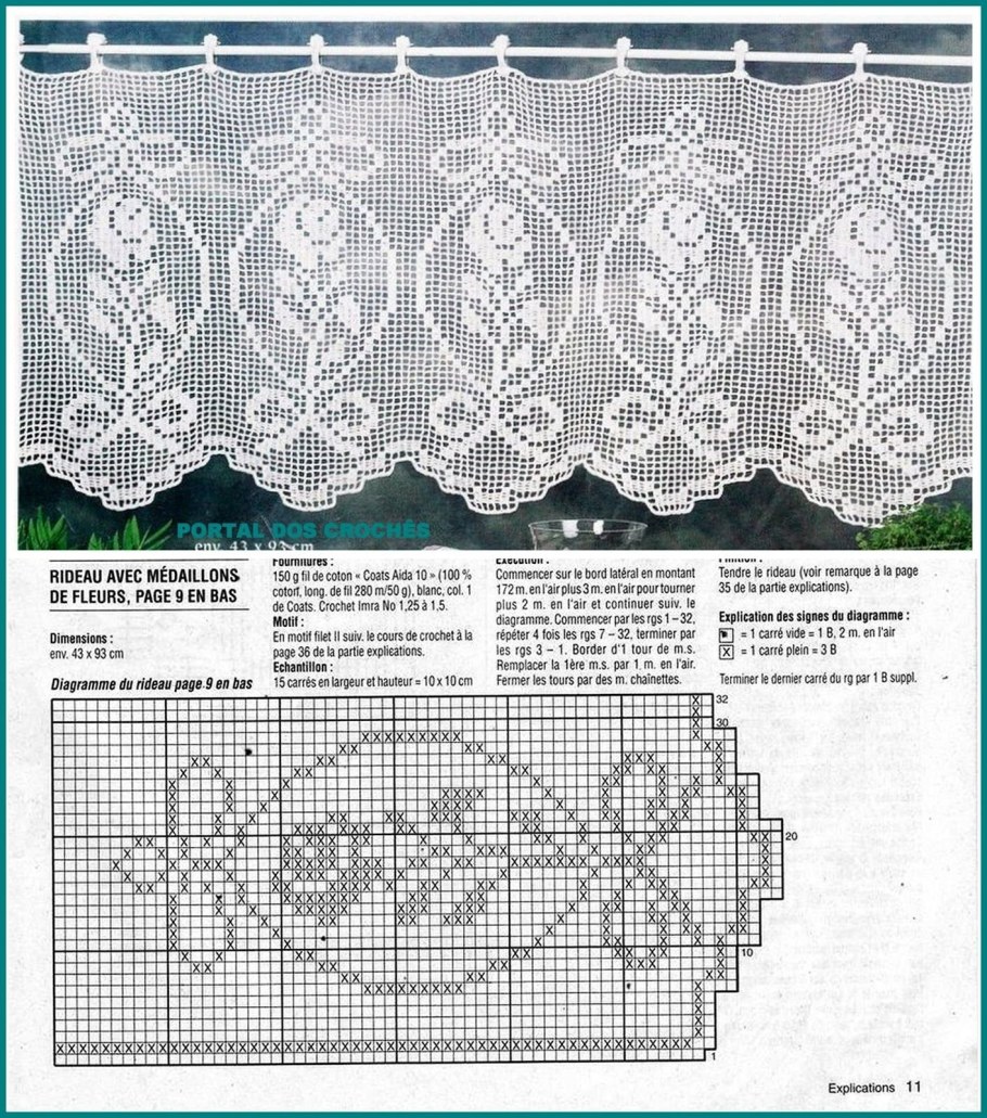 Шторы филейное вязание крючком схемы