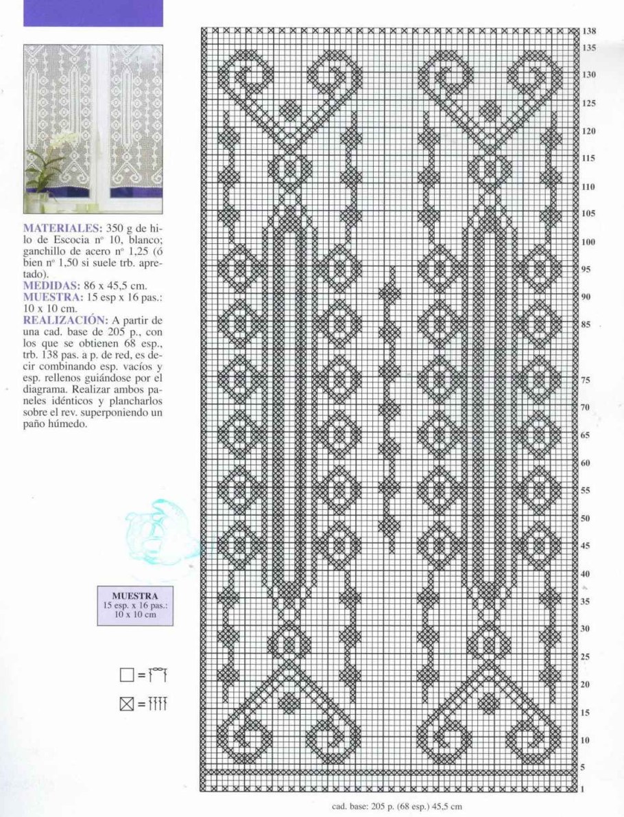 Филейное вязание шторы схемы кухня