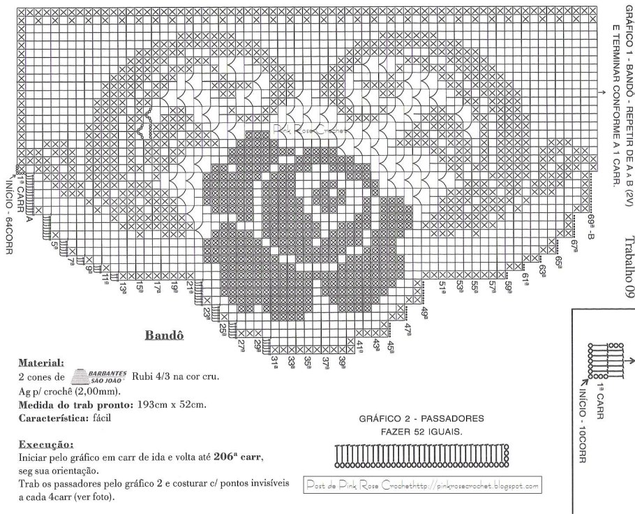 Схема вязания штора Розочка крючком