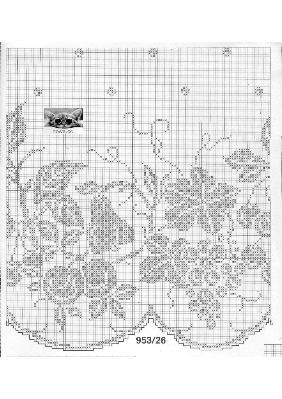 Филейное вязание крючком схемы занавески