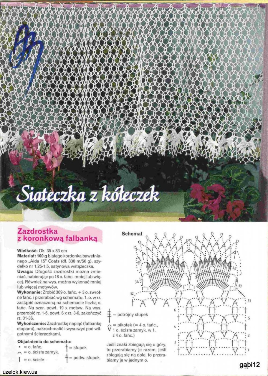 Шторы крючком для кухни со схемами