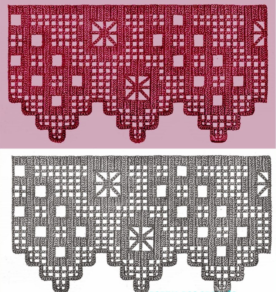 Филейное вязание Подзор