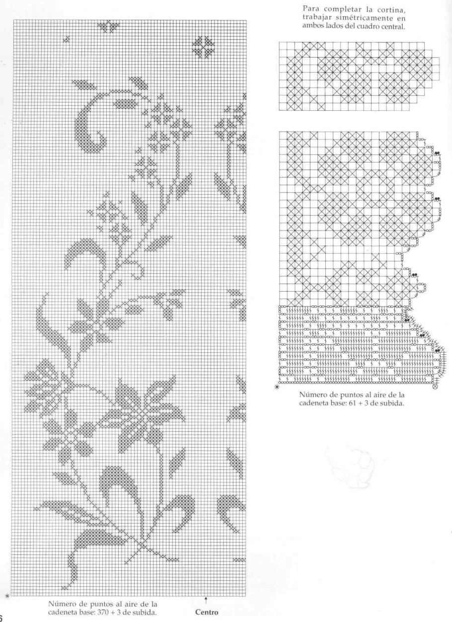 Филейные узоры для шторы крючком схемы