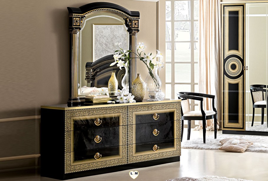 Комод с зеркалом Валенсия Dresser with Mirror c05 темный орех
