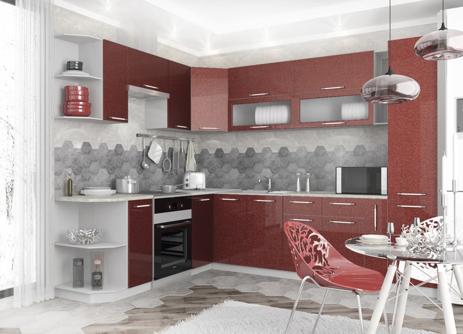 Кухня олива ДСВ гранат