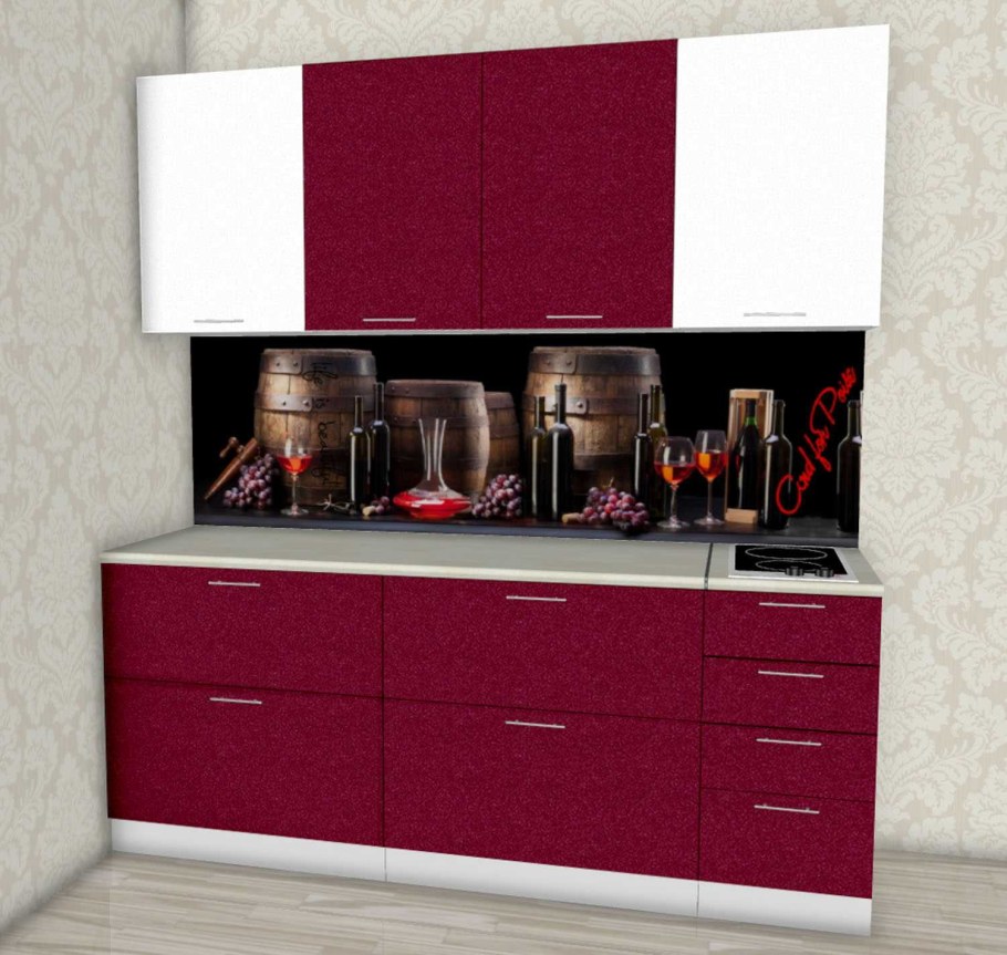Кухня Валерия-м-01 гранатовый металлик