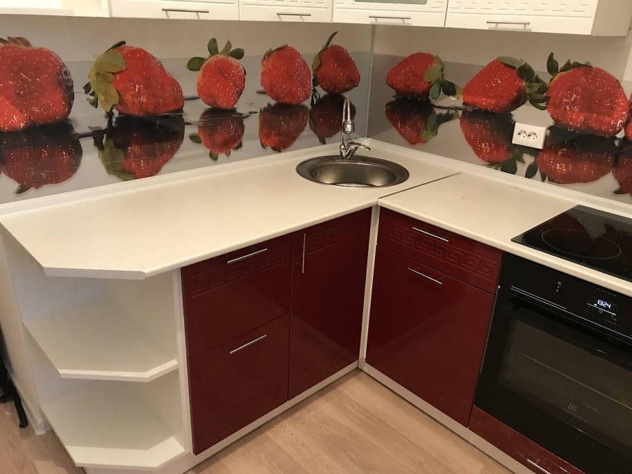 Кухня Греция Сурская мебель гранат