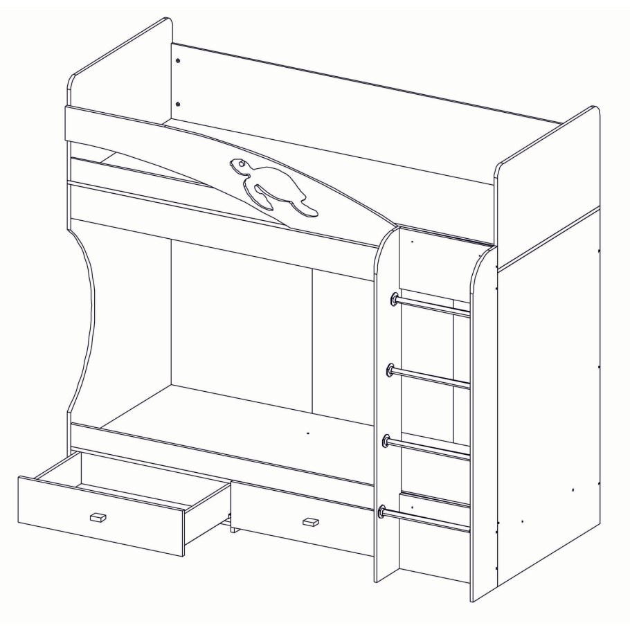 Кровать-чердак Адель-2 Олмеко