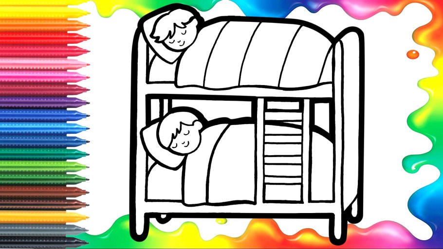 Раскраска двухэтажная кровать