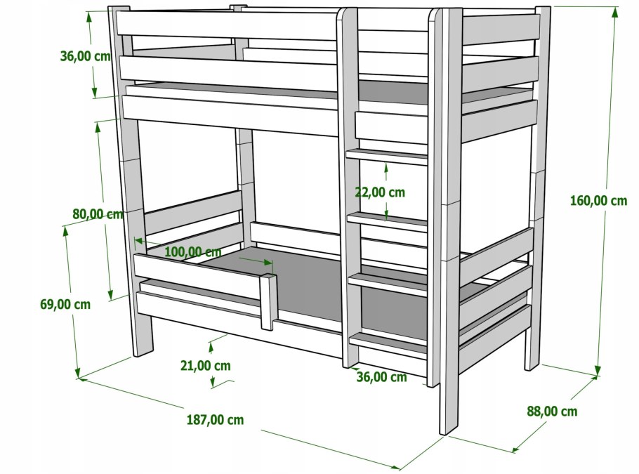 Раскрой двухъярусной кровати