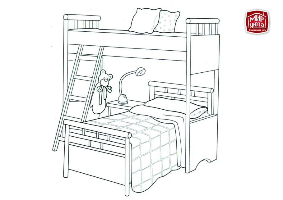 Раскраска двухэтажная кровать