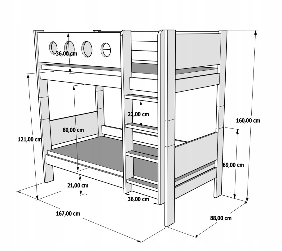 Раскладная двухъярусная кровать