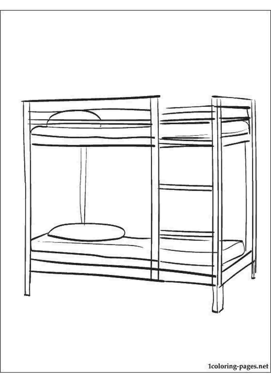 Двухъярусная кровать раскраска
