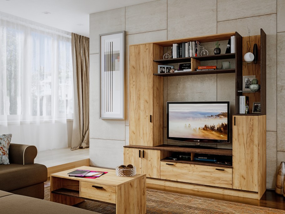 Стенка дуб крафт золотой