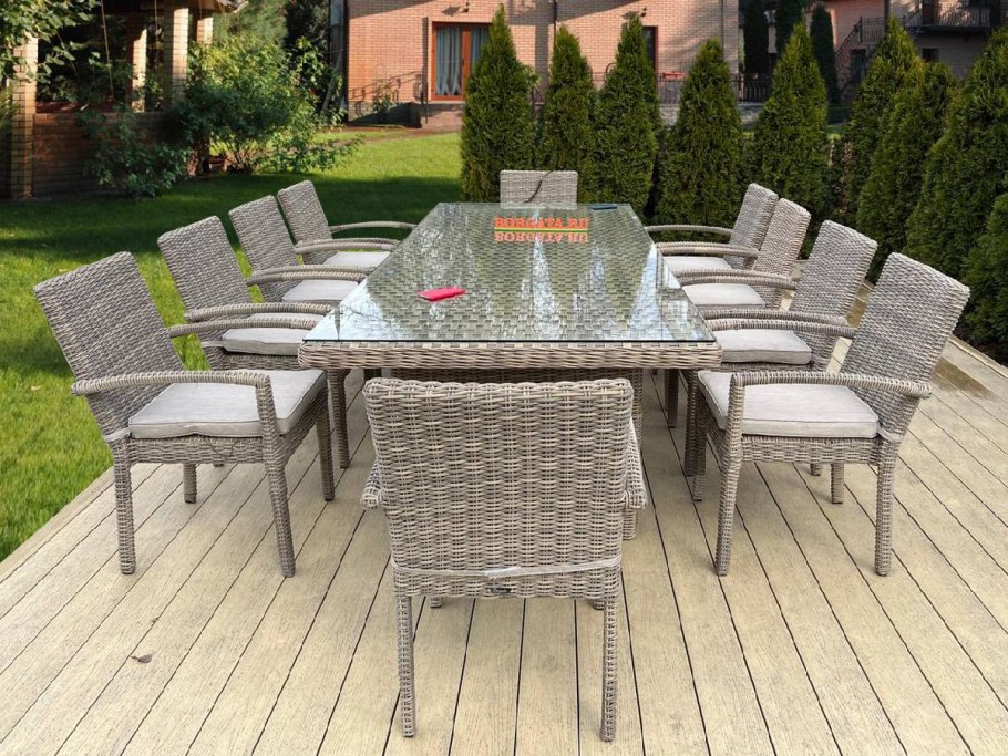 Обеденный комплект 270 Leon nature на 10 персон из искусственного ротанга