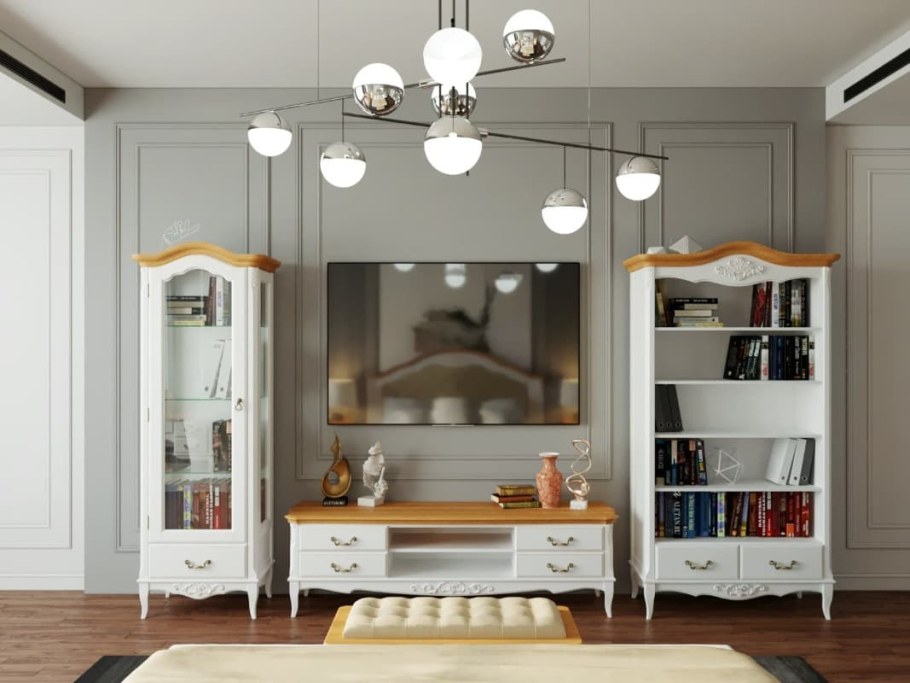 Шкафы Прованс в гостиной