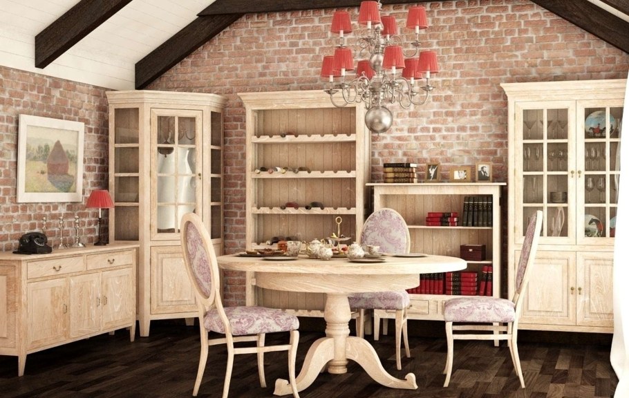 Цветная мебель в стиле Прованс для гостиной