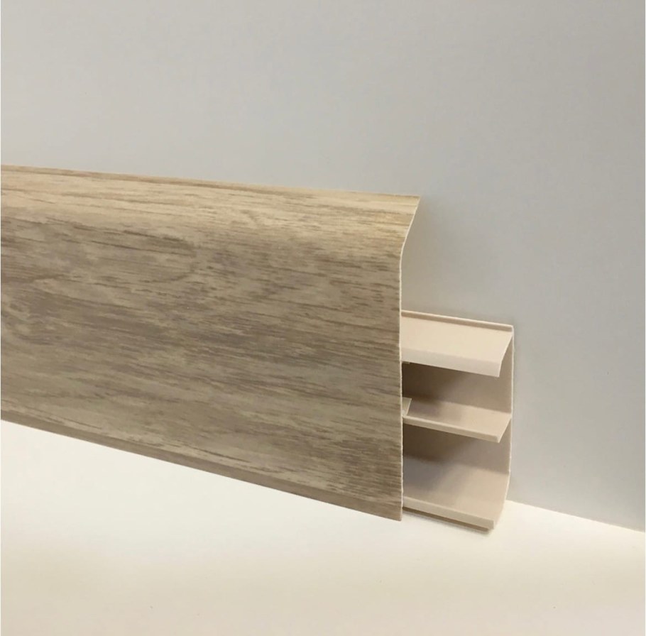 Плинтус Royce Quadro 2200x80 мм, 1 шт., серебристый жемчуг 333